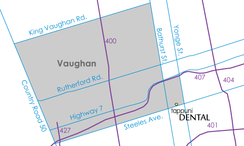 Vaughan map with dentist location